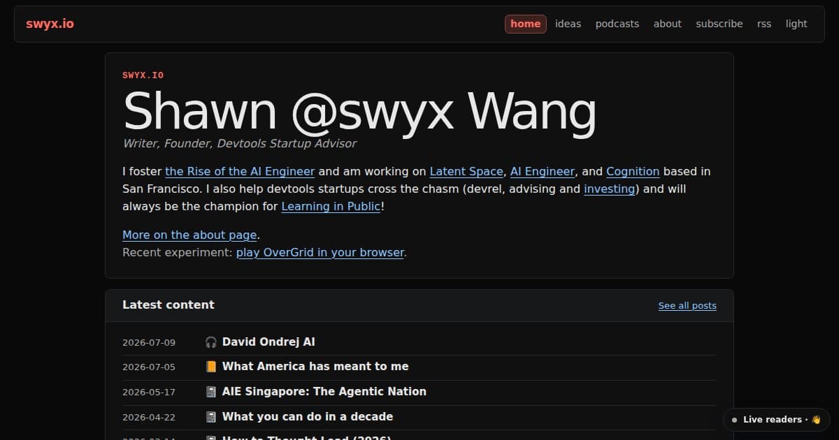 Shawn @swyx Wang