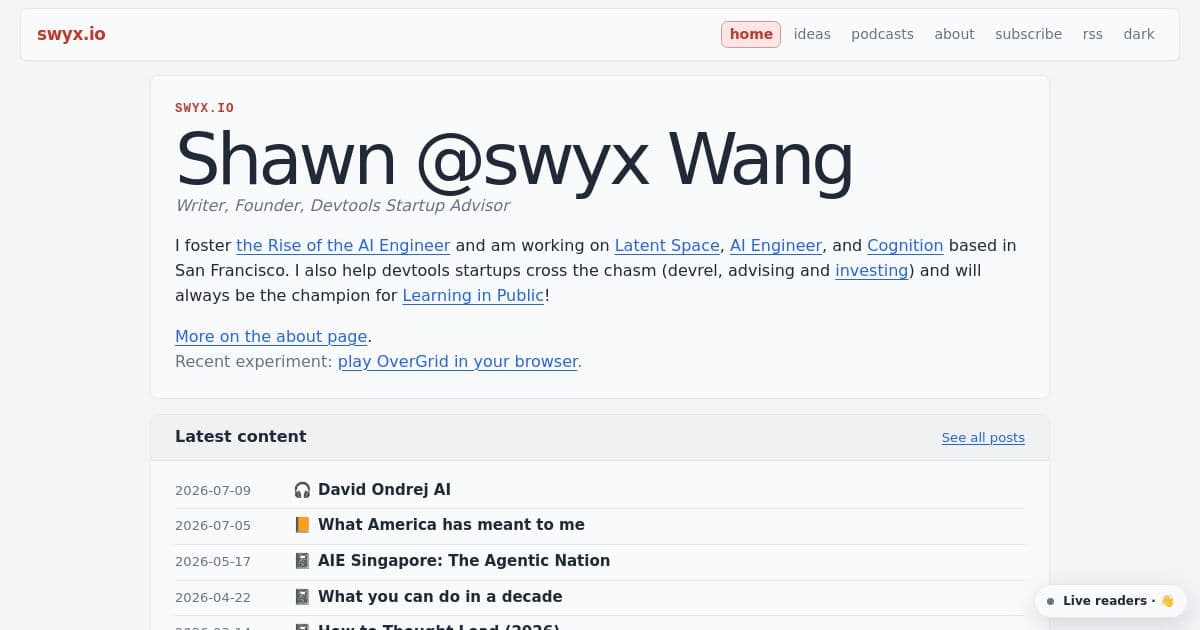 Shawn @swyx Wang